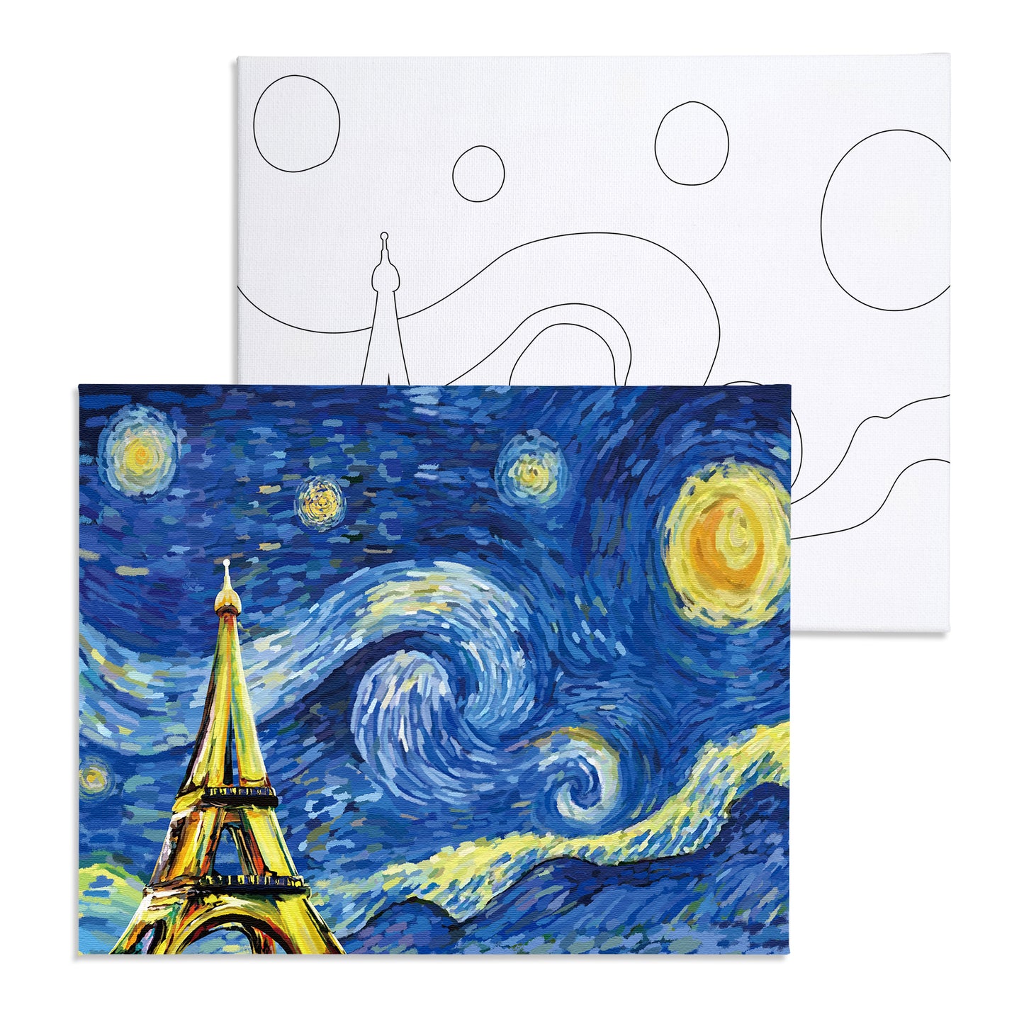 Eiffel Tower Paint Party Kits Pre Drawn Canvas Paint and Sip for Adults