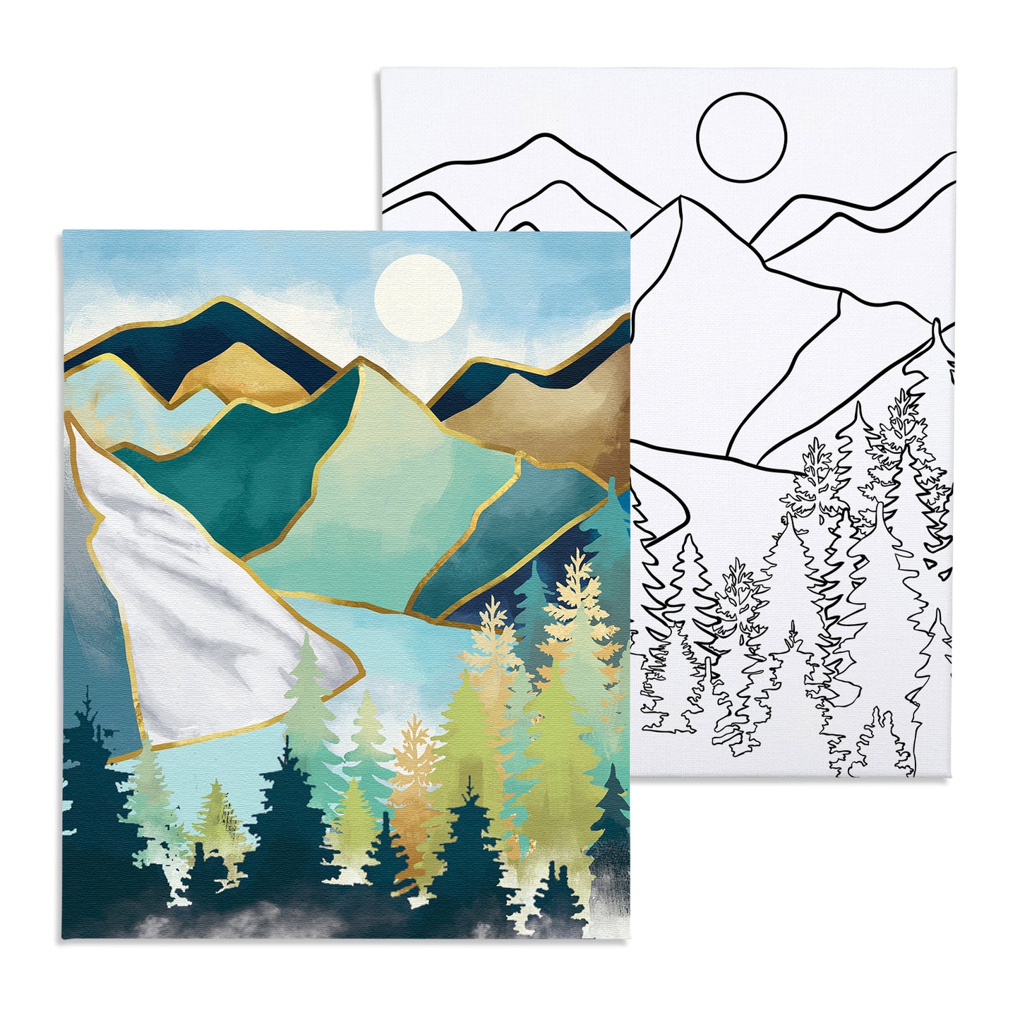 Moon Night Paint Party Kits Pre Drawn Canvas Paint and Sip for Adults