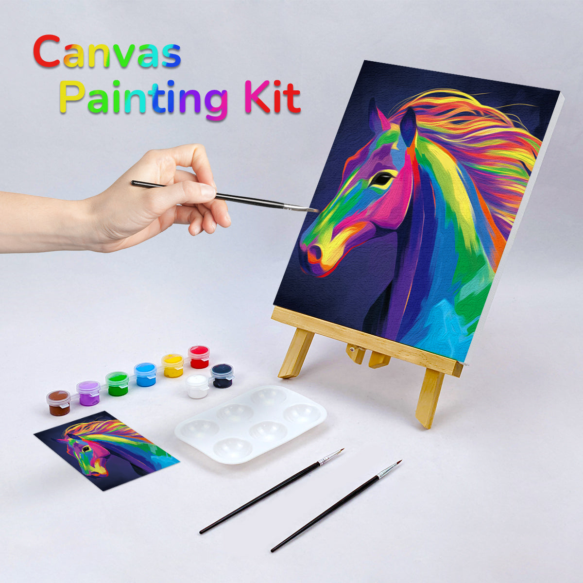 Horse Paint Party Kits Pre Drawn Canvas Paint and Sip for Adults
