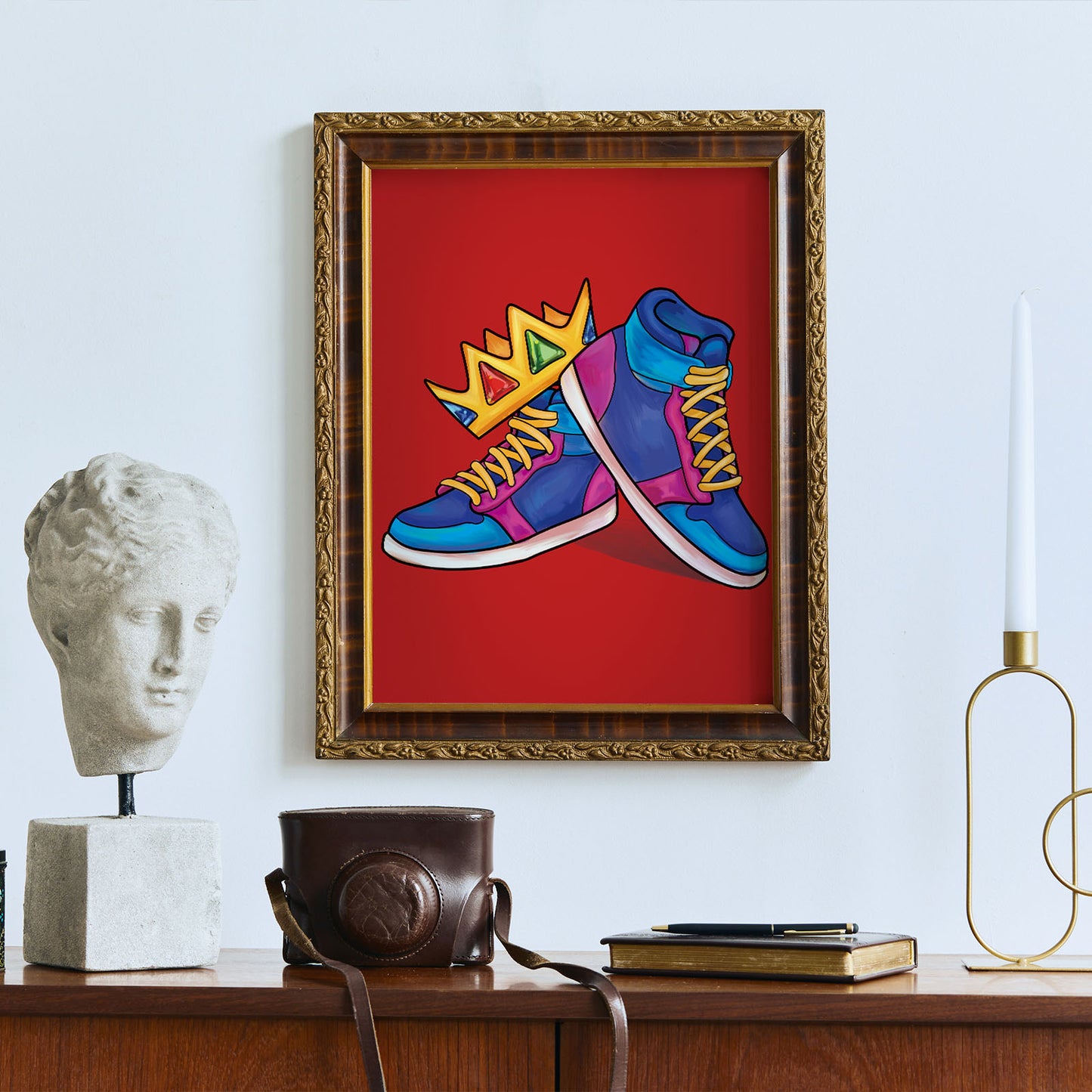 Crown Sneakers Paint Party Kits Pre Drawn Canvas Paint and Sip for Adults