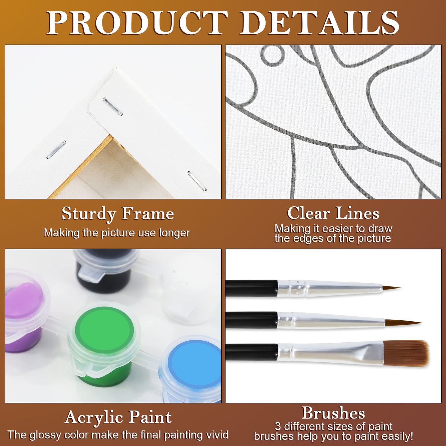 African American Boy Paint Party Kits Pre Drawn Canvas Paint and Sip for Adults