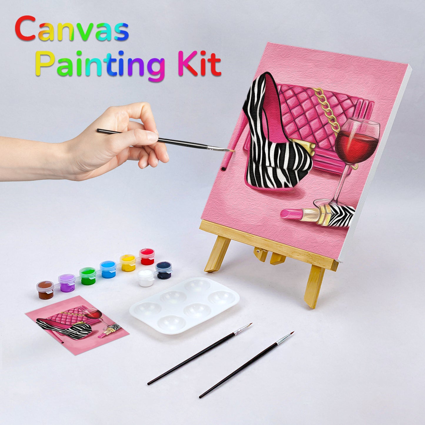 Heels and Bag Paint Party Kits Pre Drawn Canvas Paint and Sip for Adults