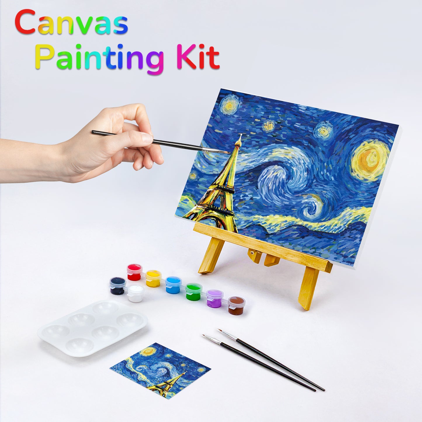 Eiffel Tower Paint Party Kits Pre Drawn Canvas Paint and Sip for Adults