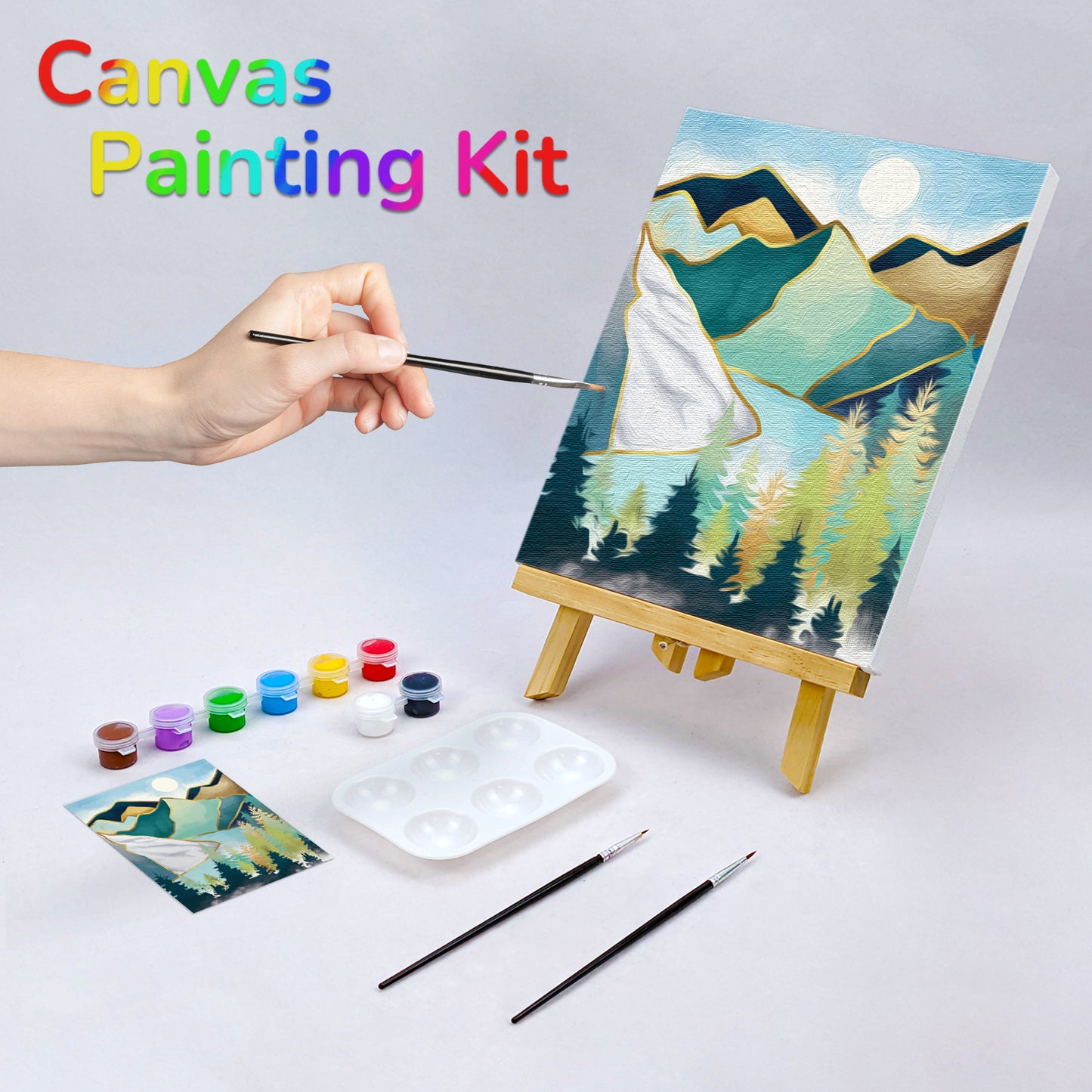 Moon Night Paint Party Kits Pre Drawn Canvas Paint and Sip for Adults