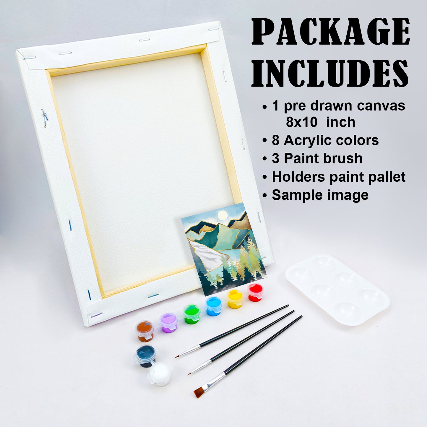 Moon Night Paint Party Kits Pre Drawn Canvas Paint and Sip for Adults