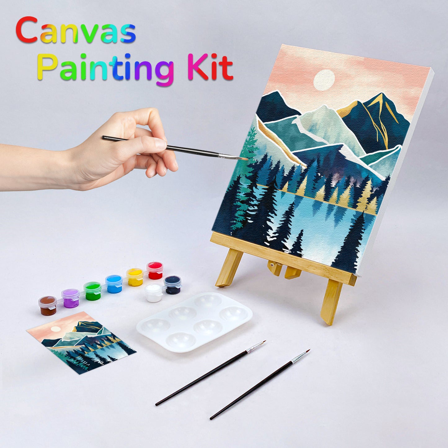 Moon Night Paint Party Kits Pre Drawn Canvas Paint and Sip for Adults