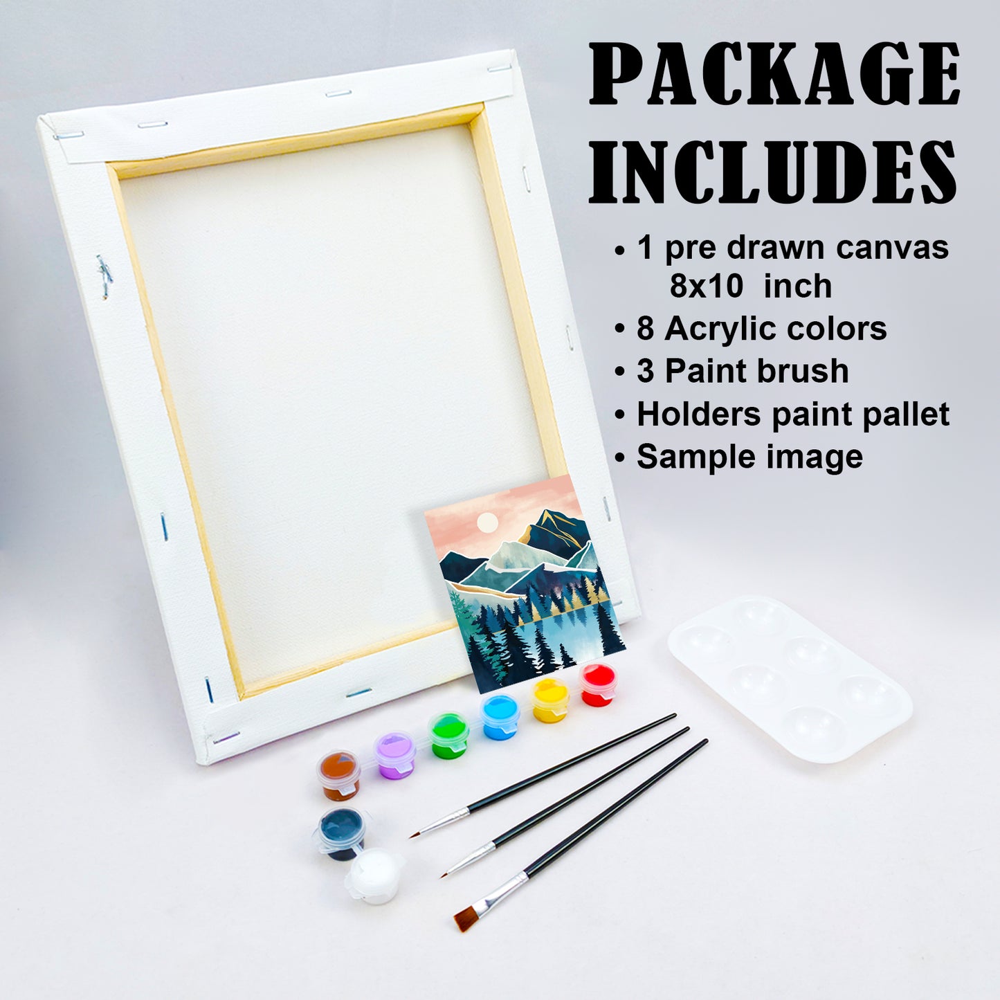 Moon Night Paint Party Kits Pre Drawn Canvas Paint and Sip for Adults