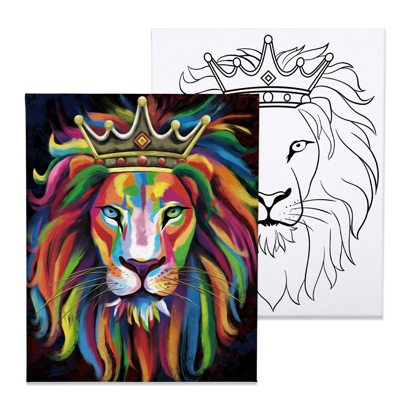Lion King Paint Party Kits Pre Drawn Canvas Paint and Sip for Adults