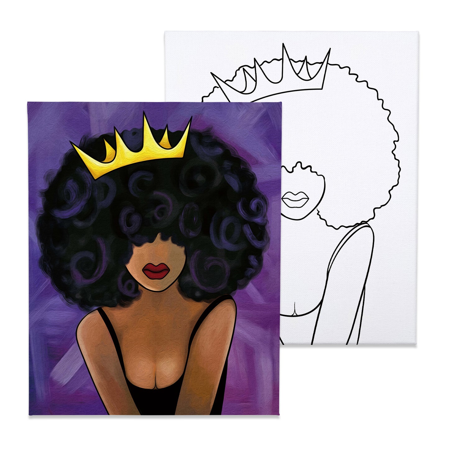 Queen Paint Party Kits Pre Drawn Canvas Paint and Sip for Adults