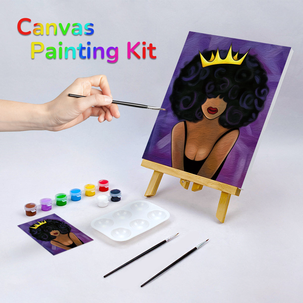 Queen Paint Party Kits Pre Drawn Canvas Paint and Sip for Adults