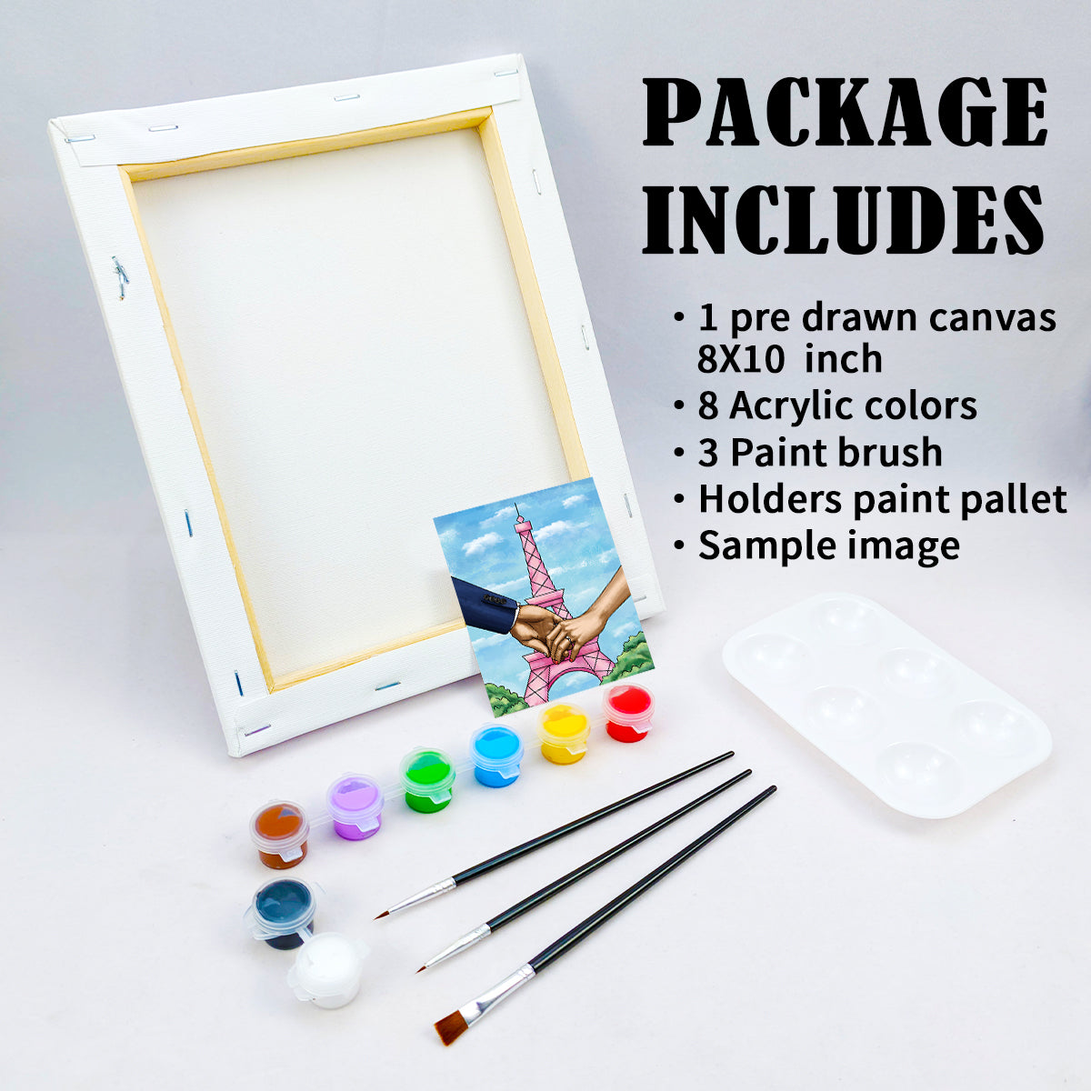 Hand in Hand Paint Party Kits Pre Drawn Canvas Paint and Sip for Adults