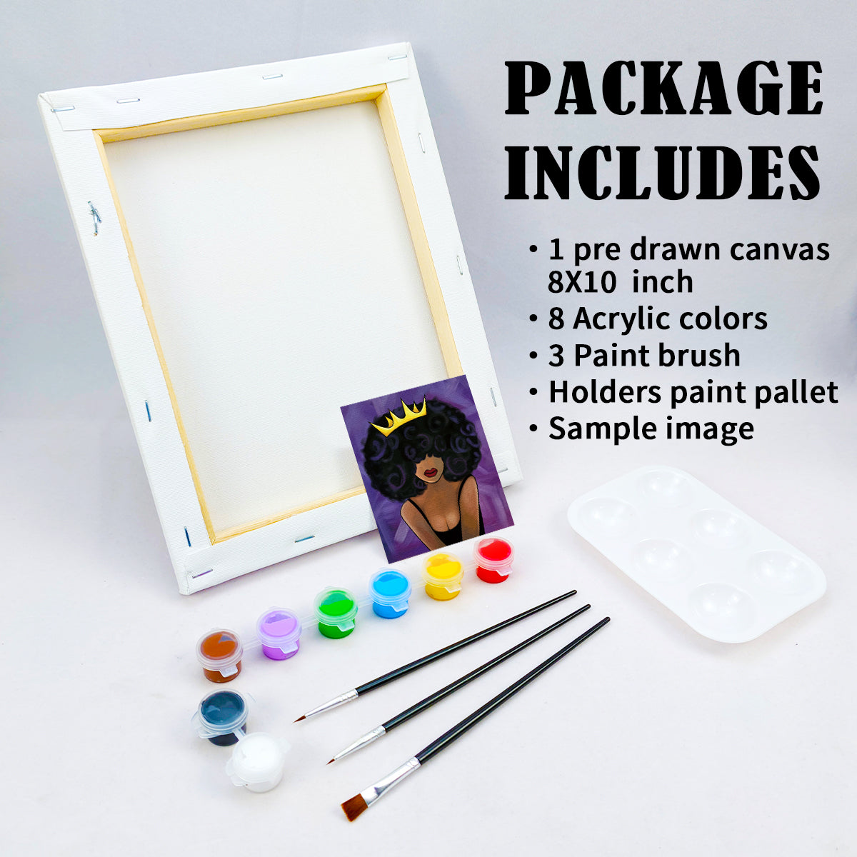 Queen Paint Party Kits Pre Drawn Canvas Paint and Sip for Adults