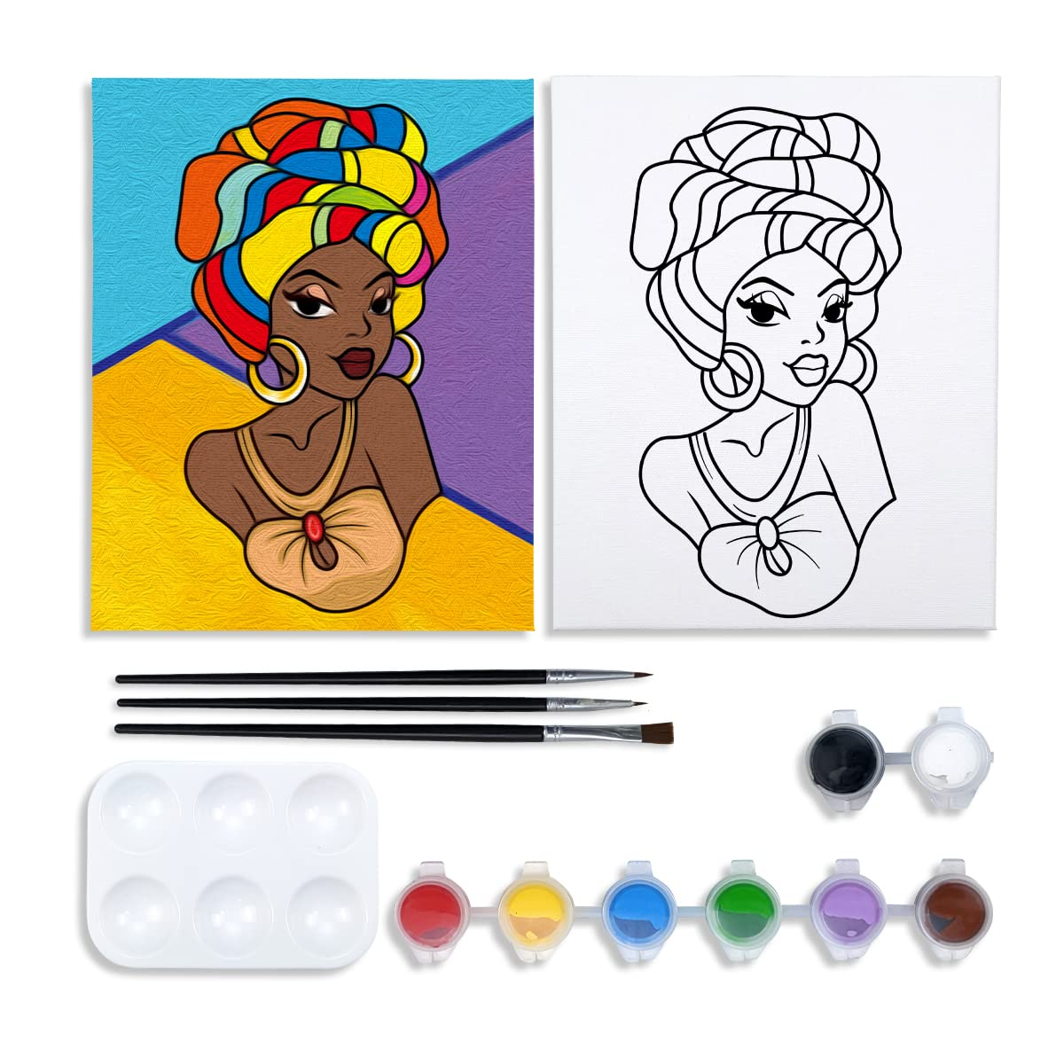 Girl Paint Party Kits Pre Drawn Canvas Paint and Sip for Adults