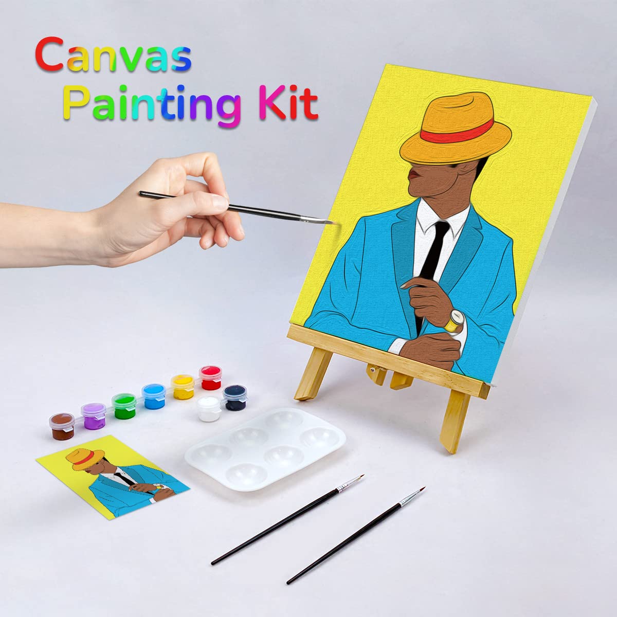 Gentlemen Paint Party Kits Pre Drawn Canvas Paint and Sip for Adults