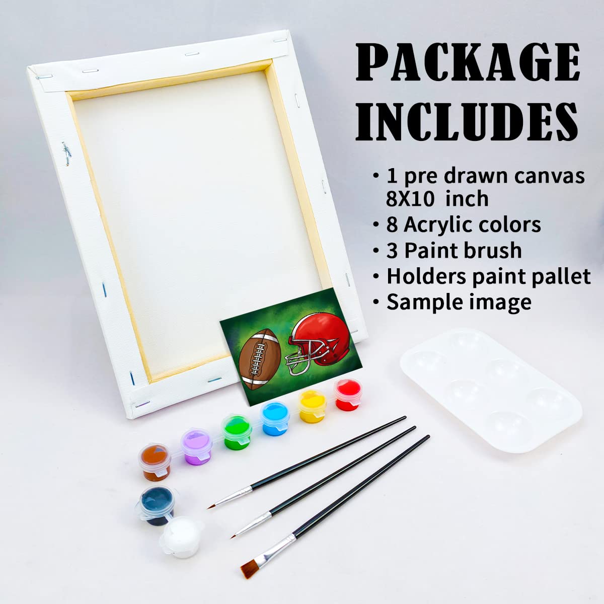 Rugby Paint Party Kits Pre Drawn Canvas Paint and Sip for Adults