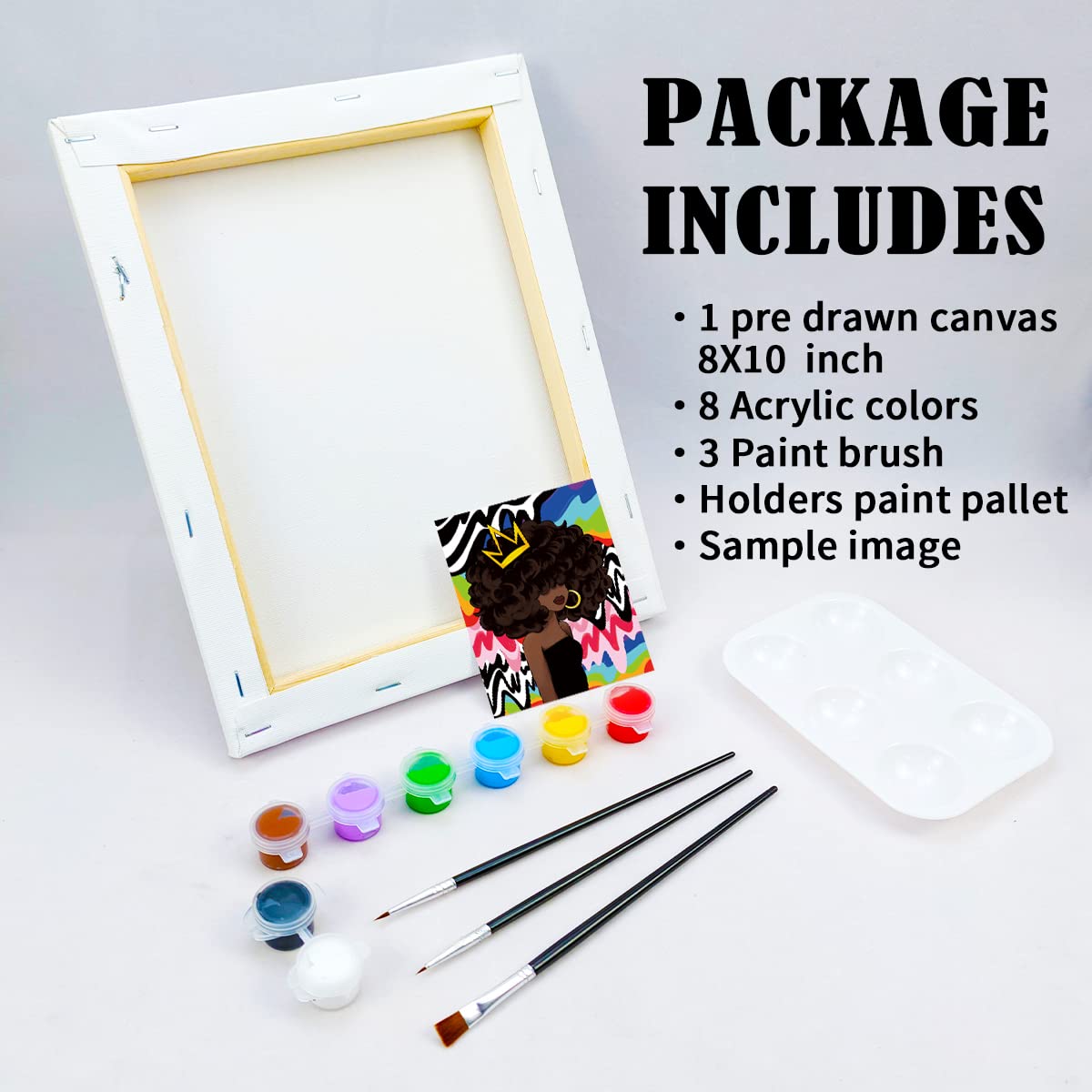 Girl Paint Party Kits Pre Drawn Canvas Paint and Sip for Adults