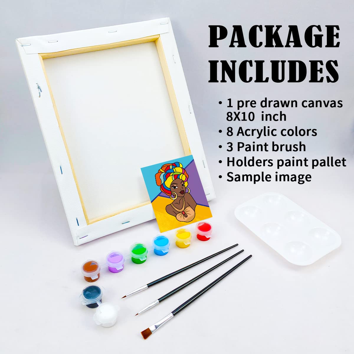 Girl Paint Party Kits Pre Drawn Canvas Paint and Sip for Adults