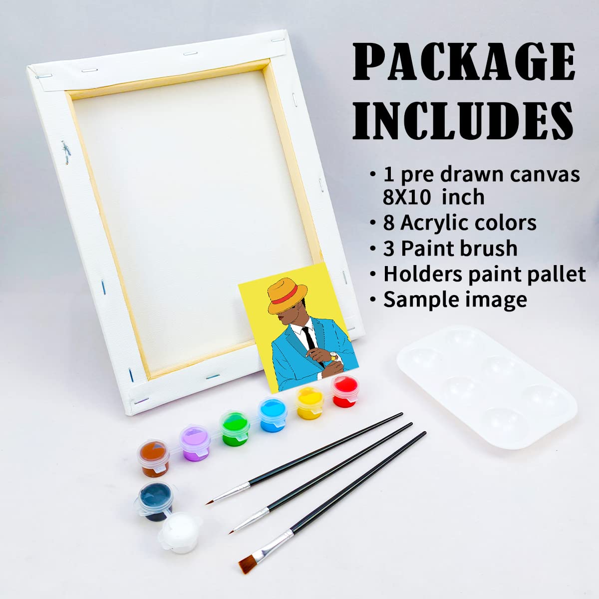 Gentlemen Paint Party Kits Pre Drawn Canvas Paint and Sip for Adults