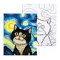 The Starry Sky Cat Paint Party Kits Pre Drawn Canvas Paint and Sip for Adults