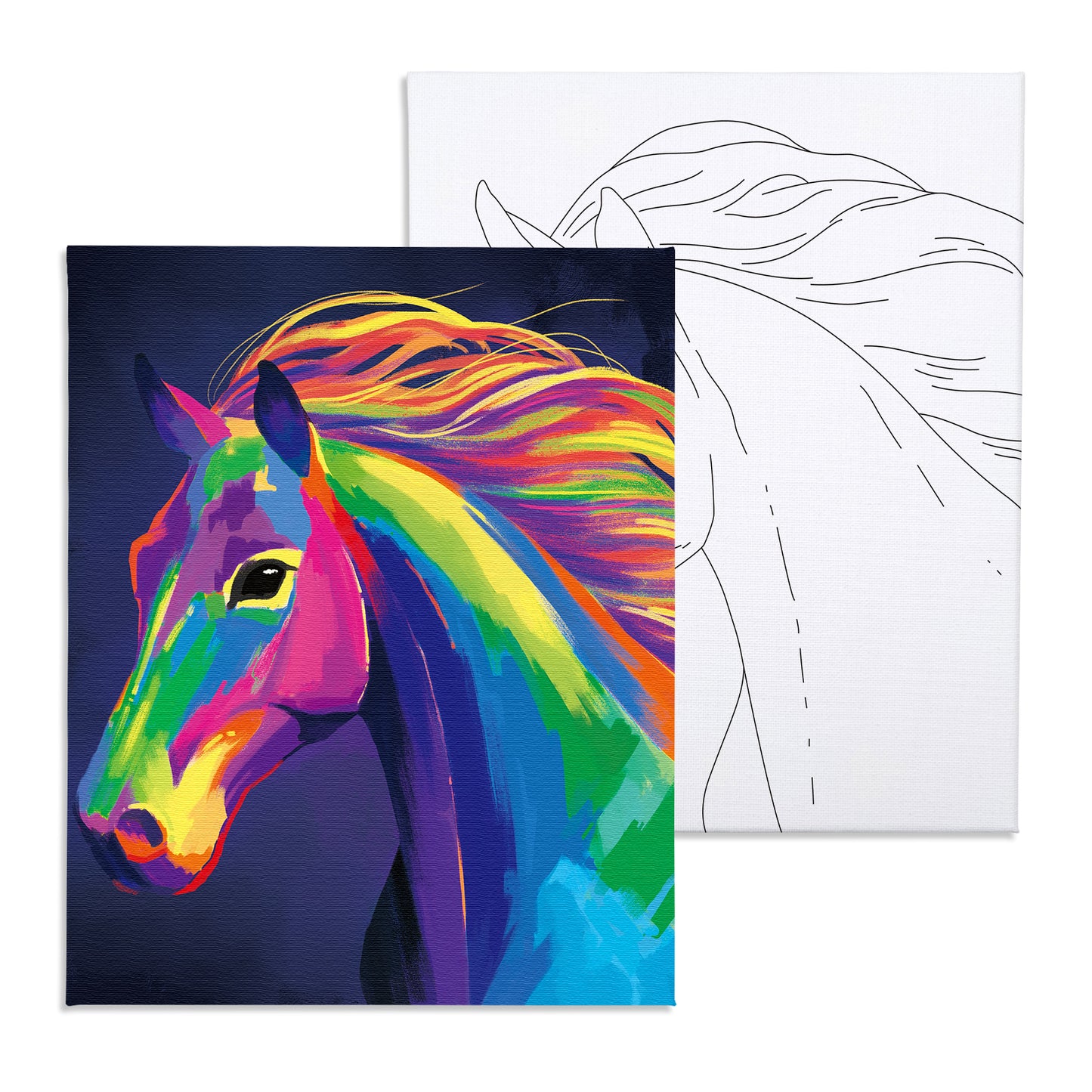 Horse Paint Party Kits Pre Drawn Canvas Paint and Sip for Adults