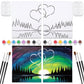 VOCHIC 2 Pack Sip and Paint Kit, Pre Drawn Canvas for Painting for Adults, Starry Sky Heart Couple Date Night Games, Outline Canvas Party Art Set, Paints Brushes Pallets Valentine (8x10)