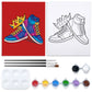 Crown Sneakers Paint Party Kits Pre Drawn Canvas Paint and Sip for Adults