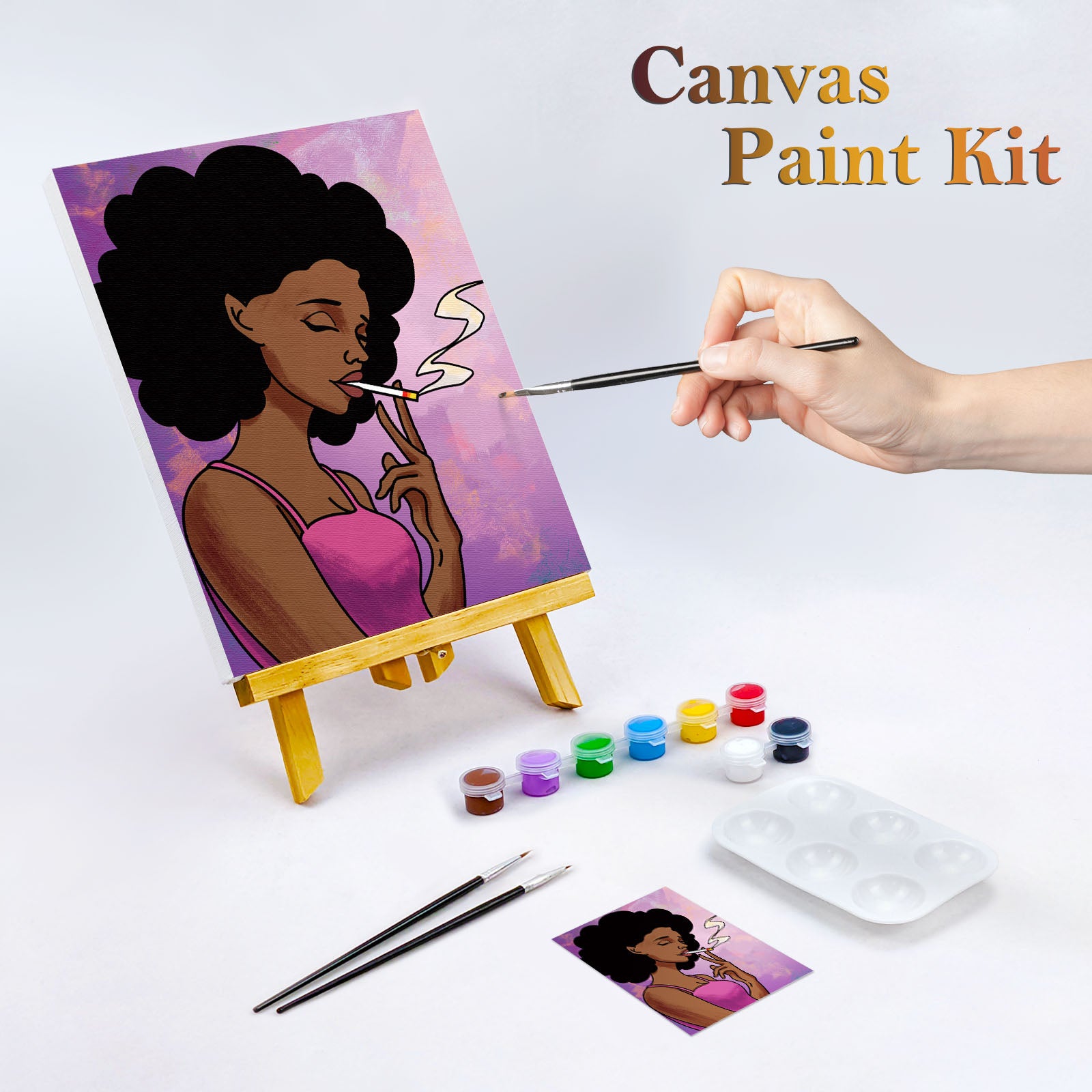 Girl Paint Party Kits Pre Drawn Canvas Paint and Sip for Adults