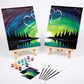 VOCHIC 2 Pack Sip and Paint Kit, Pre Drawn Canvas for Painting for Adults, Starry Sky Heart Couple Date Night Games, Outline Canvas Party Art Set, Paints Brushes Pallets Valentine (8x10)