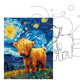 Starry Sky Highland Cow Paint Party Kits Pre Drawn Canvas Paint and Sip for Adults