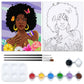 African American Women Flowers Paint Party Kits Pre Drawn Canvas Paint and Sip for Adults
