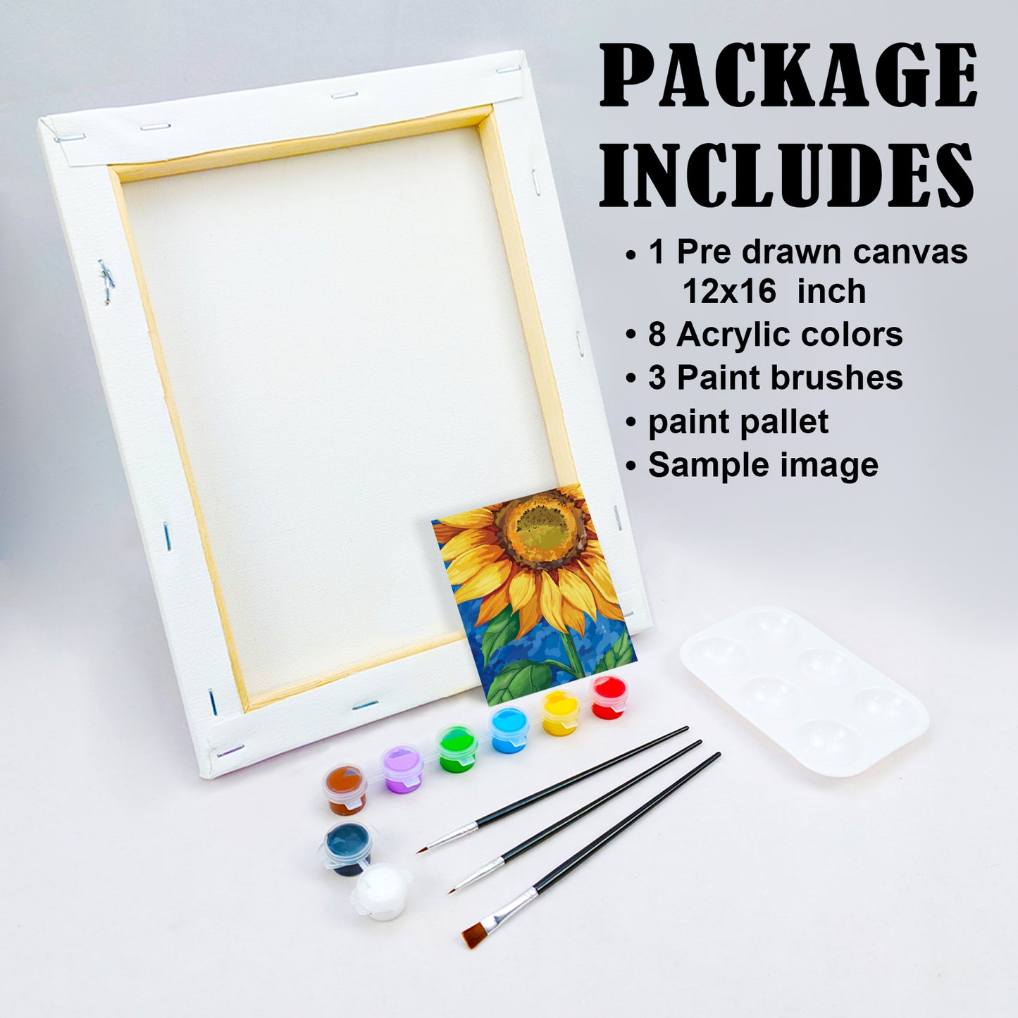 Sunflower Paint Party Kits Pre Drawn Canvas Paint and Sip for Adults