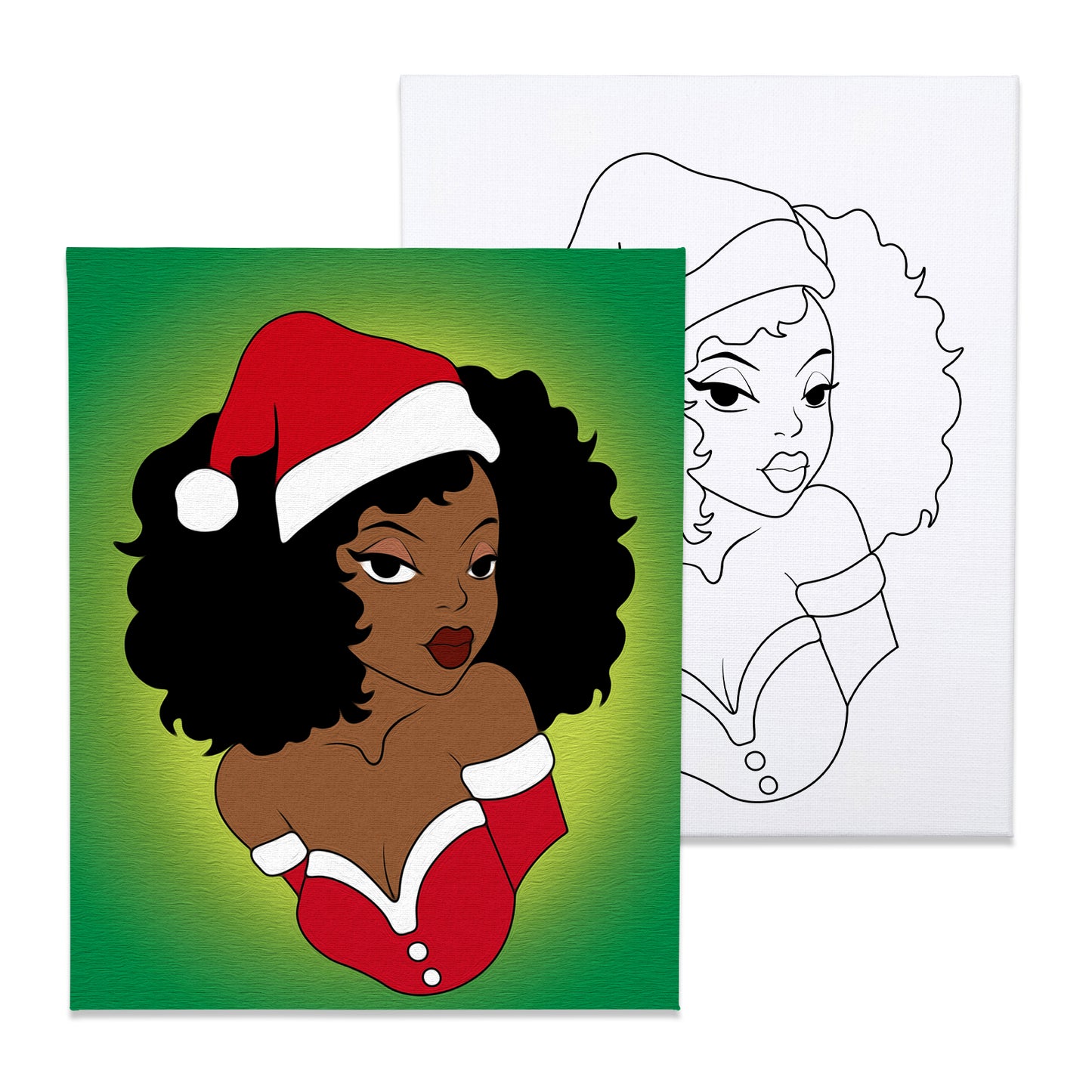 6 Pack 8x10 Inches Christmas Theme Pre Drawn Canvas to Paint, Pre Printed  Canvas for Ladies Sip and Paint Party Favor, Pre Sketched Canvas for