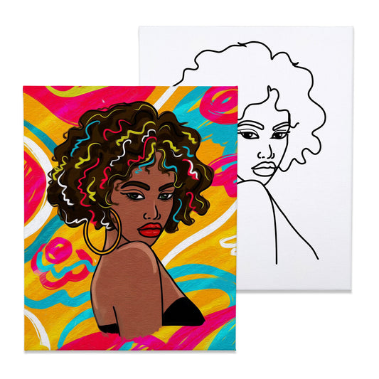 Girl Paint Party Kits Pre Drawn Canvas Paint and Sip for Adults