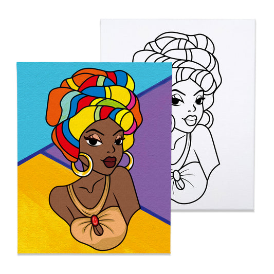 Girl Paint Party Kits Pre Drawn Canvas Paint and Sip for Adults