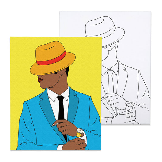 Gentlemen Paint Party Kits Pre Drawn Canvas Paint and Sip for Adults