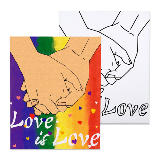 LGBT Gay Pride Paint Party Kits Pre Drawn Canvas Paint and Sip for Adults