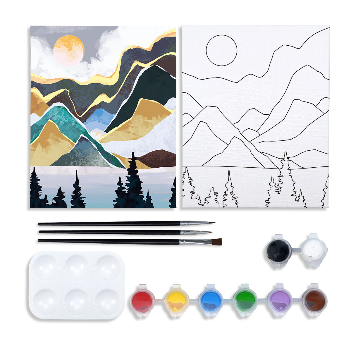 Moonlit Night Paint Party Kits Pre Drawn Canvas Paint and Sip for Adults