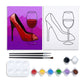 Heels and Wine Glasses Paint Party Kits Pre Drawn Canvas Paint and Sip for Adults