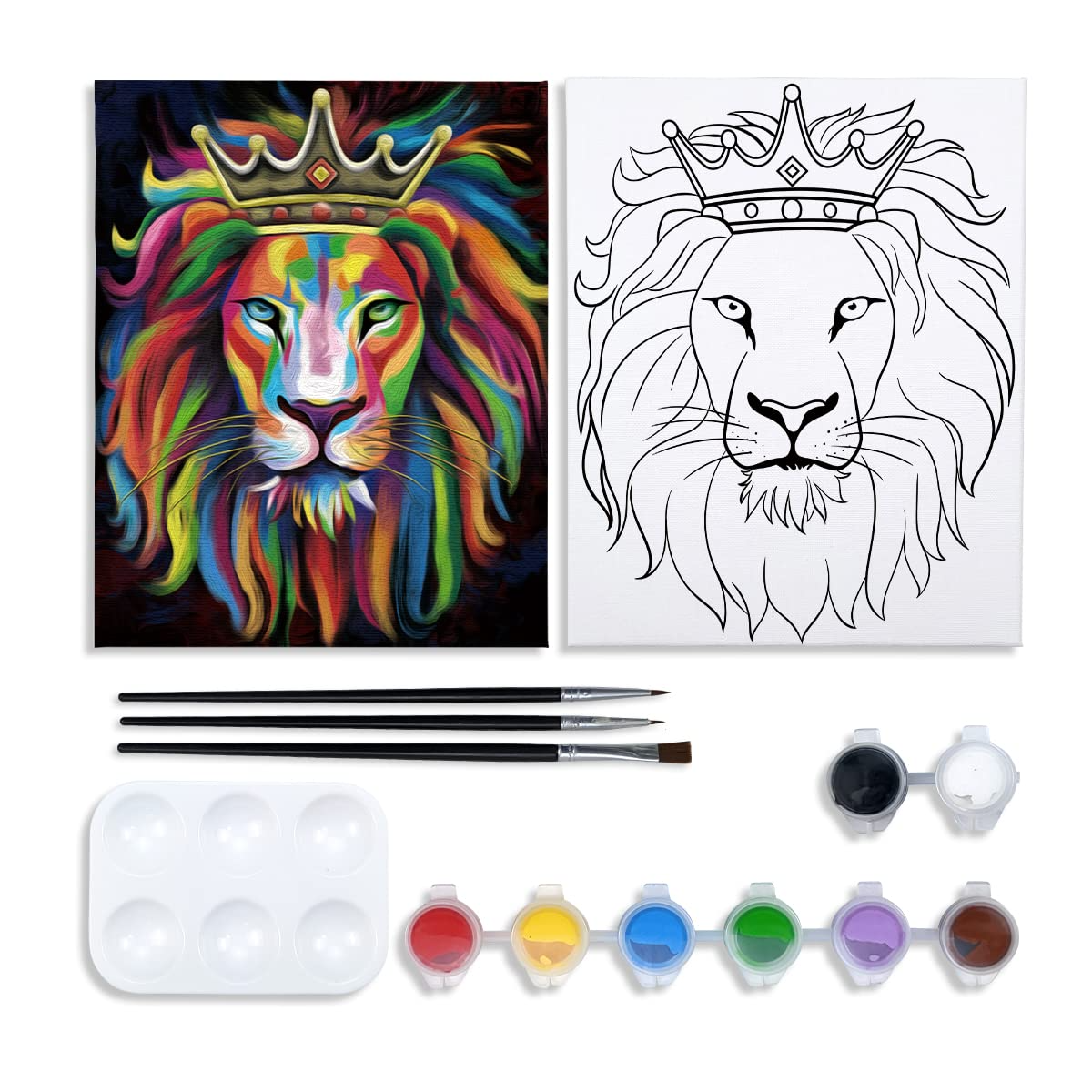 Lion King Paint Party Kits Pre Drawn Canvas Paint and Sip for Adults
