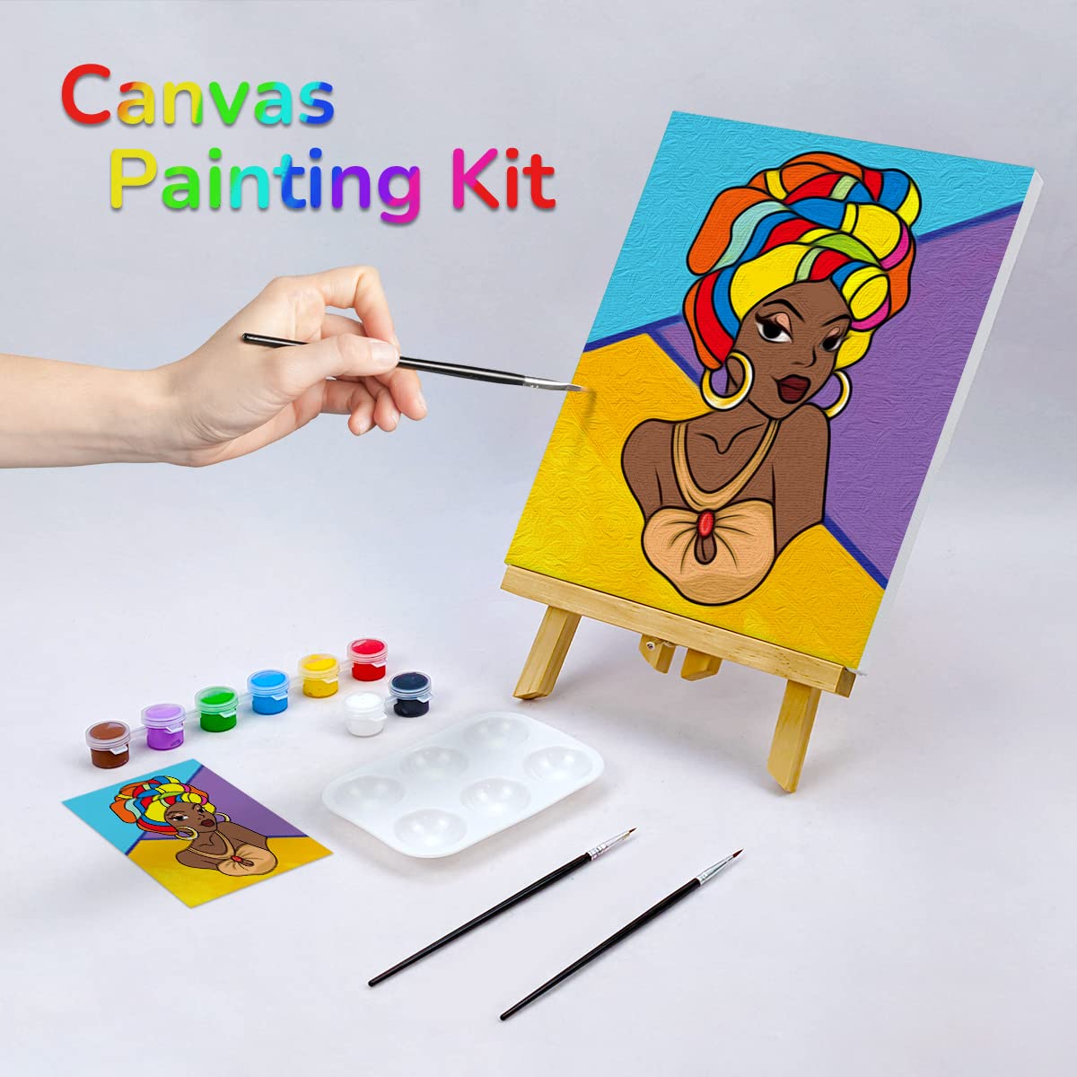VOCHIC Canvas Painting Kit Couples Paint Party Kits Pre Drawn Canvas for  Adults for Paint and Sip Date Night Games for Couples Painting kit 8x10 (2