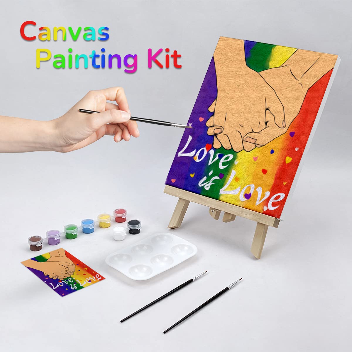 LGBT Gay Pride Paint Party Kits Pre Drawn Canvas Paint and Sip for Adu