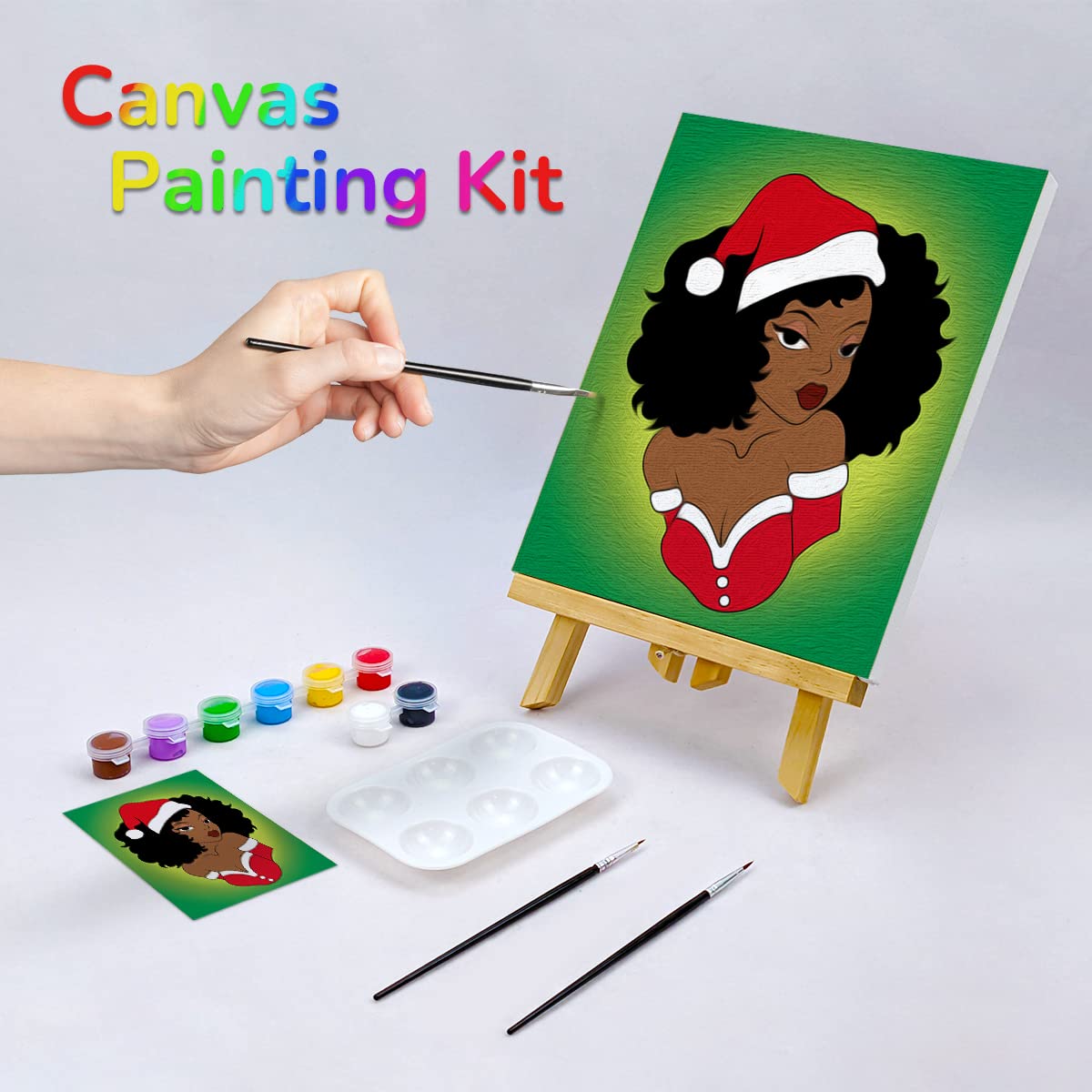 Girl Paint Party Kits Pre Drawn Canvas Paint and Sip for Adults