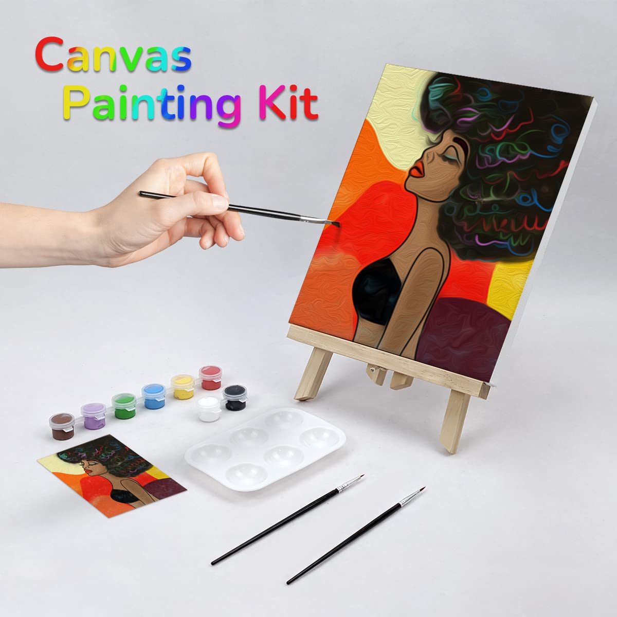  VALLSIP Canvas Painting Kits Pre Drawn Canvas for