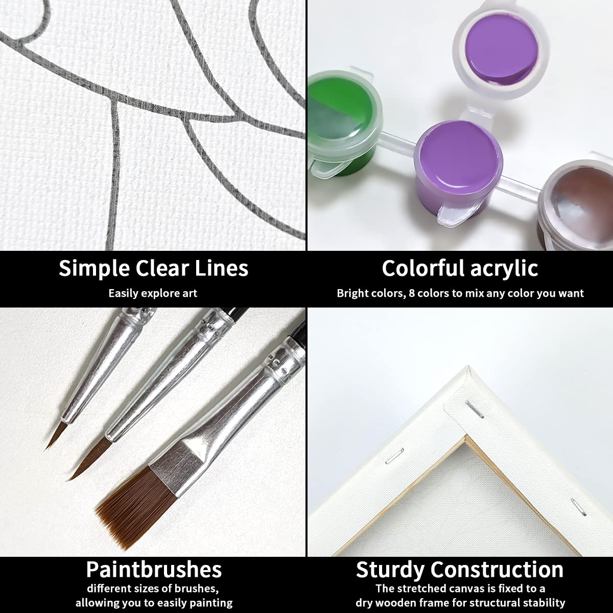Chic Girl Paint Party Kits Pre Drawn Canvas Paint and Sip for Adults