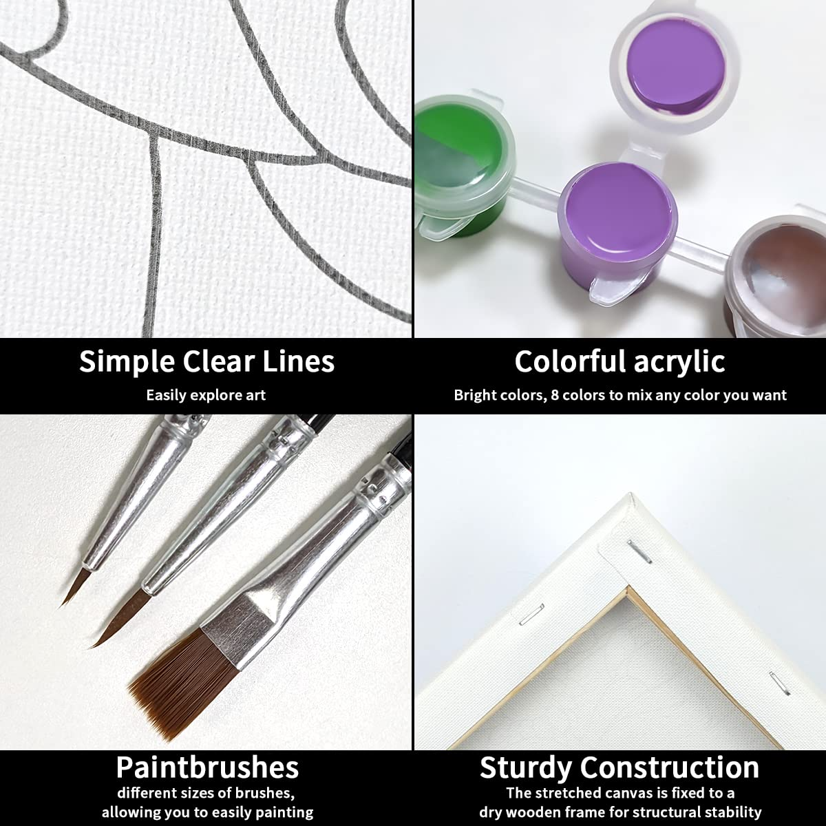 Starry Girl Paint Party Kits Pre Drawn Canvas Paint and Sip for Adults