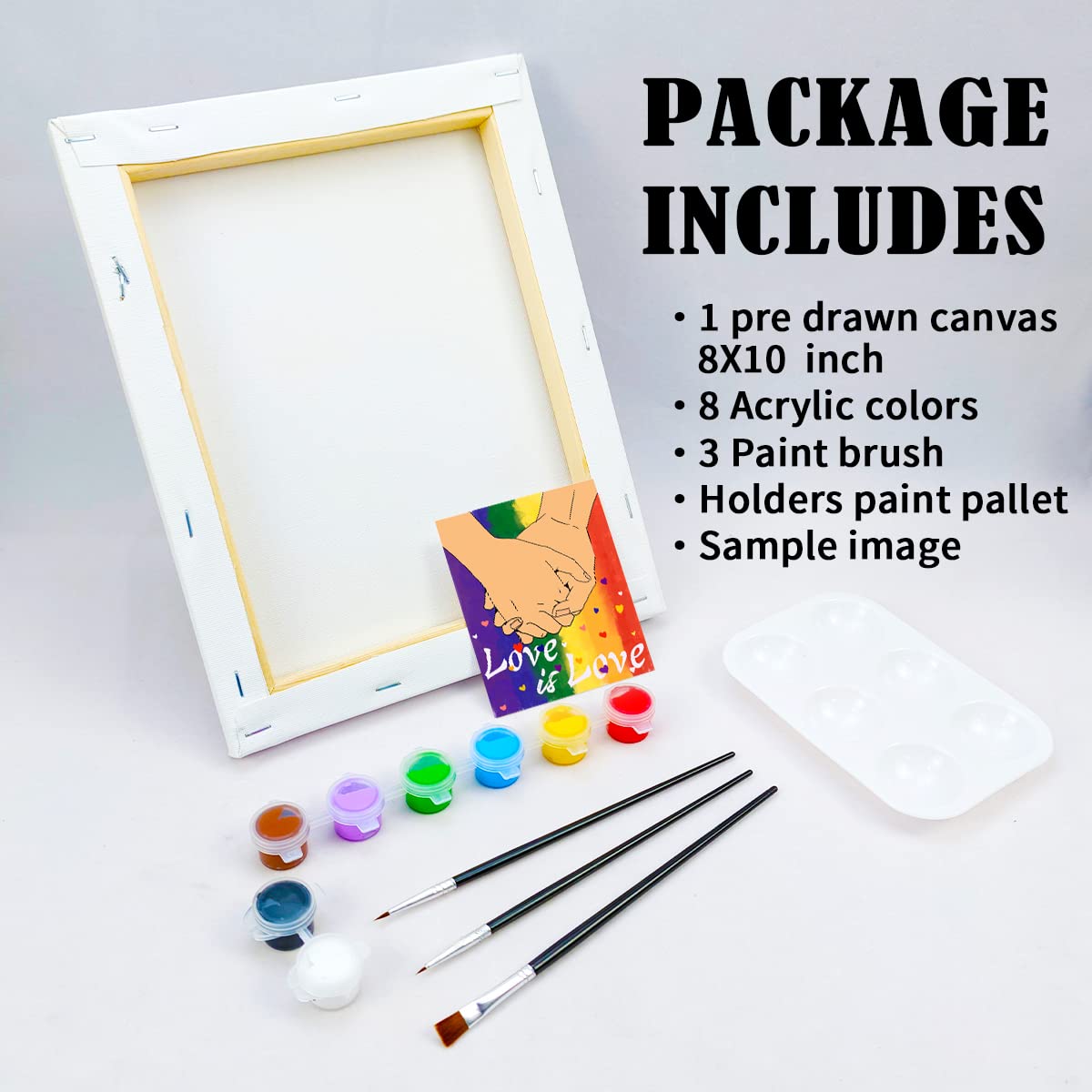 LGBT Gay Pride Paint Party Kits Pre Drawn Canvas Paint and Sip for Adults