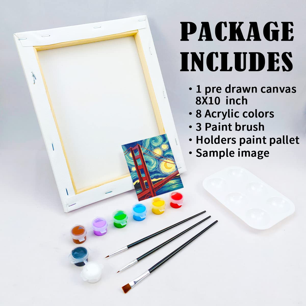 Golden Gate Bridge Paint Party Kits Pre Drawn Canvas Paint and Sip for Adults