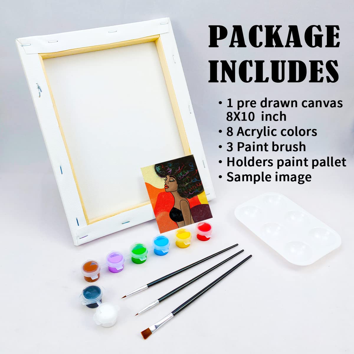 2 PACK Canvas Painting Kit Bundle  Pre Drawn Stretched Canvas Kit